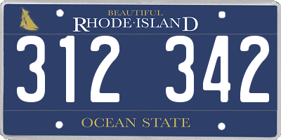 RI license plate 312342