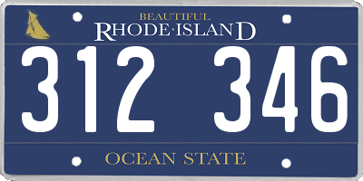 RI license plate 312346