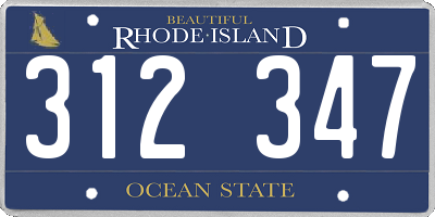 RI license plate 312347