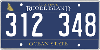 RI license plate 312348