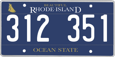 RI license plate 312351