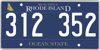 RI license plate 312352