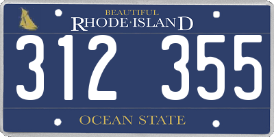 RI license plate 312355