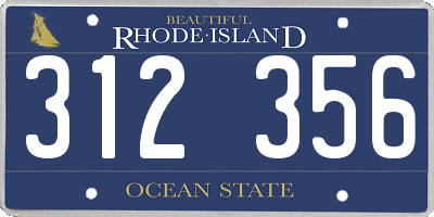 RI license plate 312356