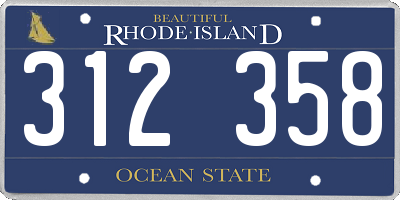RI license plate 312358