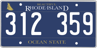 RI license plate 312359