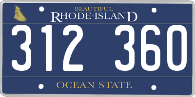 RI license plate 312360