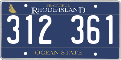 RI license plate 312361