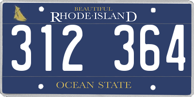 RI license plate 312364