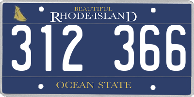 RI license plate 312366