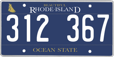 RI license plate 312367