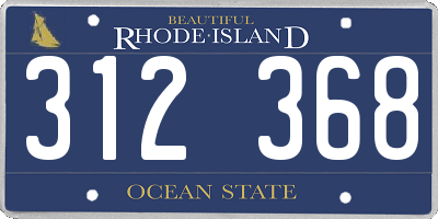 RI license plate 312368