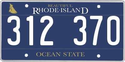 RI license plate 312370
