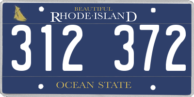 RI license plate 312372