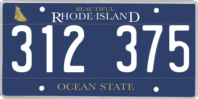 RI license plate 312375