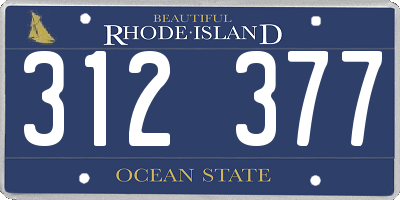 RI license plate 312377