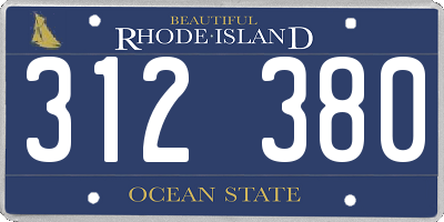 RI license plate 312380