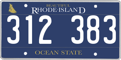 RI license plate 312383