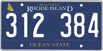 RI license plate 312384