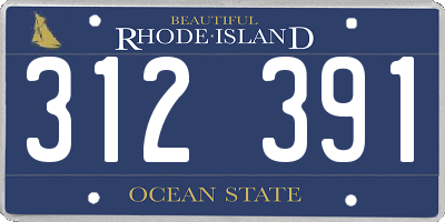 RI license plate 312391