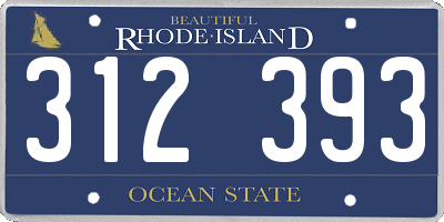 RI license plate 312393
