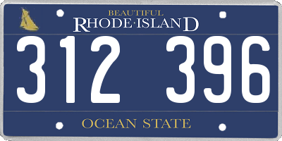 RI license plate 312396