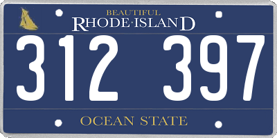 RI license plate 312397