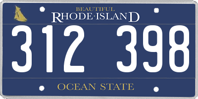 RI license plate 312398
