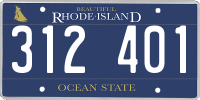 RI license plate 312401