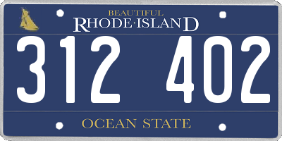RI license plate 312402