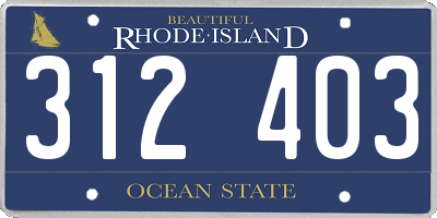 RI license plate 312403