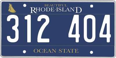 RI license plate 312404
