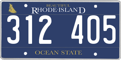 RI license plate 312405
