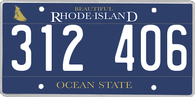 RI license plate 312406