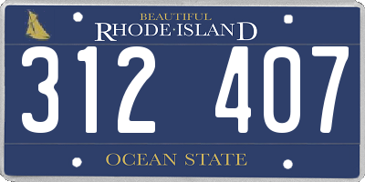 RI license plate 312407
