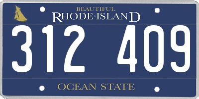 RI license plate 312409