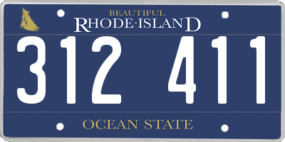 RI license plate 312411