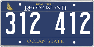 RI license plate 312412