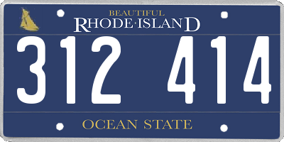 RI license plate 312414