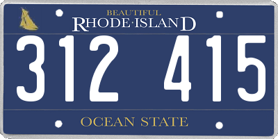 RI license plate 312415