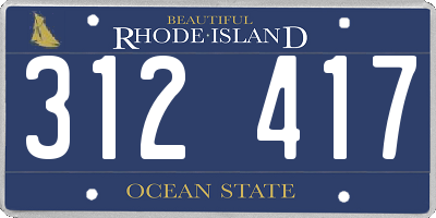 RI license plate 312417