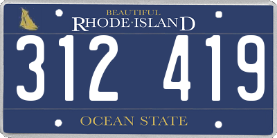 RI license plate 312419