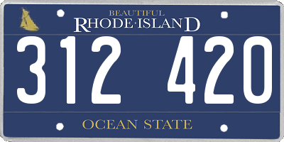 RI license plate 312420