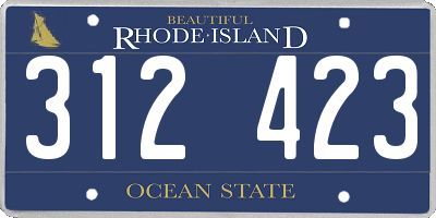RI license plate 312423