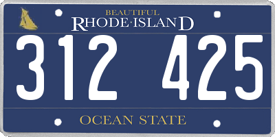 RI license plate 312425