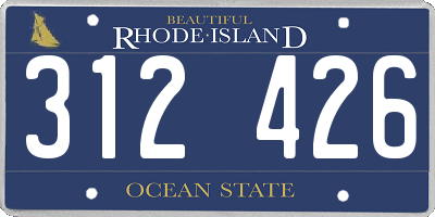 RI license plate 312426