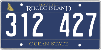 RI license plate 312427