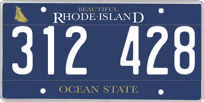 RI license plate 312428