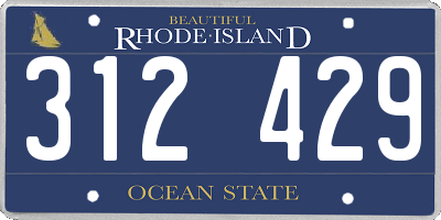 RI license plate 312429