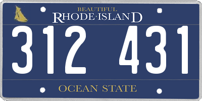 RI license plate 312431